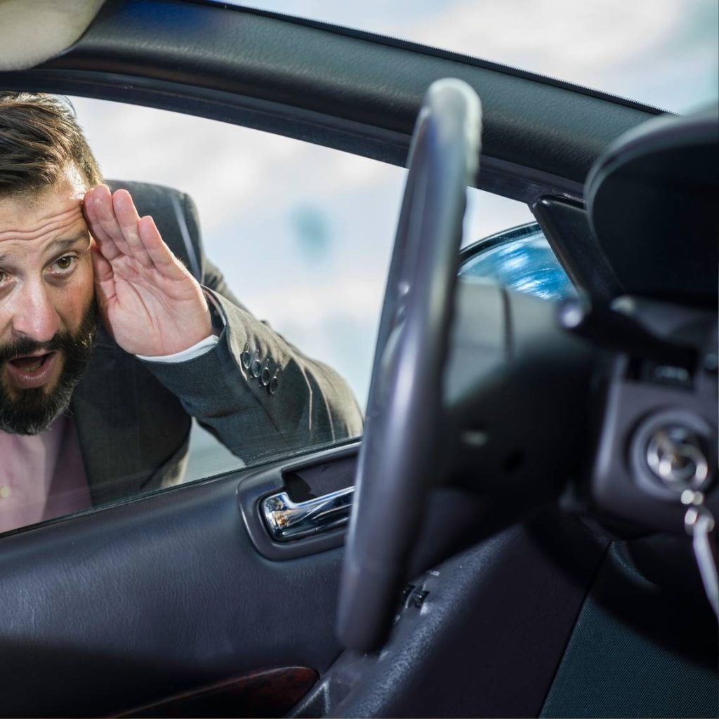 man locked out of car